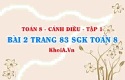 Bài 2 trang 83 SGK Toán 8 tập 1 Cánh Diều